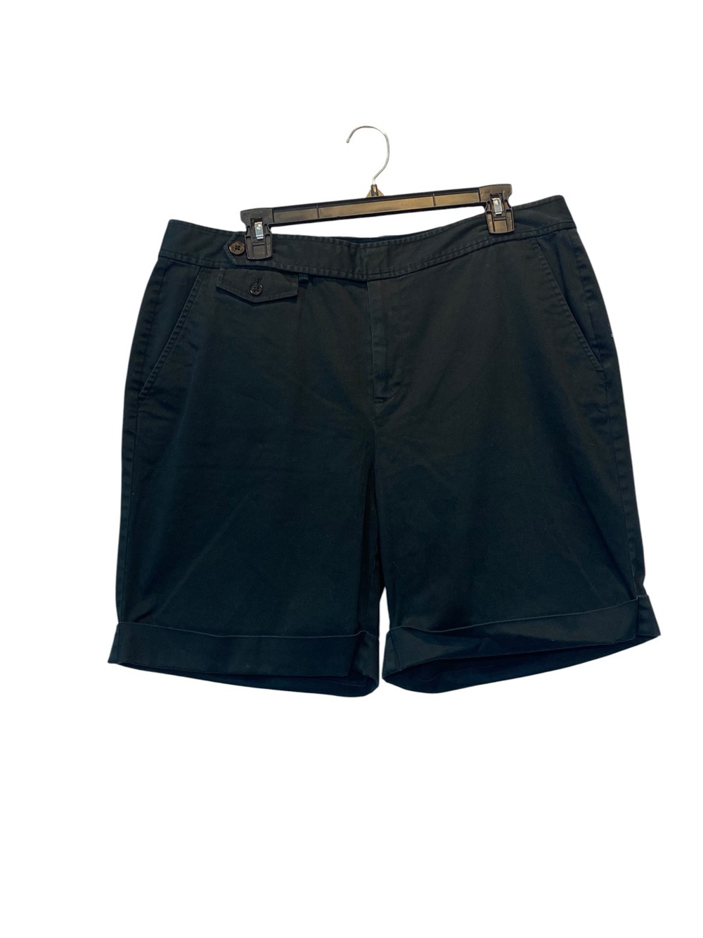 Lauren Ralph Lauren Women's size 14W Black Cuffed Chino style Shorts
